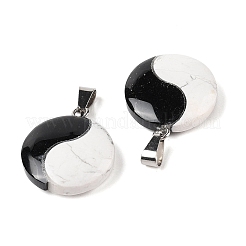 Natural Obsidian & Howlite Pendants&nbsp;FIND-Q109-02