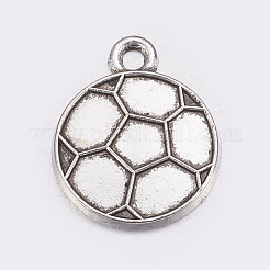 Tibetan Style Alloy FootBall/Soccer Ball Pendants&nbsp;TIBEP-A8589-AS-NR
