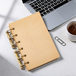 6-Ring Bamboo Stick Alloy Loose Leaf Book Binder Hinged Rings&nbsp;FIND-CP0003-97AB