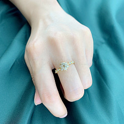 Brass Micro Pave Clear Cubic Zirconia Finger Rings&nbsp;FS-WGF1294-01