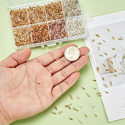 2120Pcs 8 Style Plated Glass Round Bugle Beads&nbsp;SEED-AR0001-12