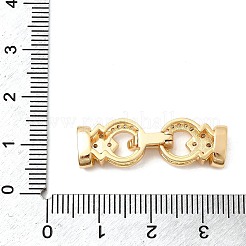 Brass Micro Pave Clear Cubic Zirconia Fold Over Clasps&nbsp;KK-B189-03G
