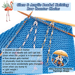 Glass & Acrylic Beaded Knitting Row Counter Chains&nbsp;HJEW-AB00549