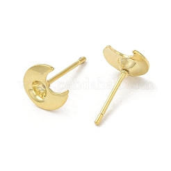 Crescent Moon 201 Stainless Steel Stud Earring Findings&nbsp;STAS-Q315-03G