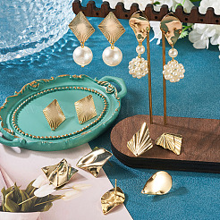 8Pcs 4 Styles Brass Stud Earring Findings&nbsp;EJEW-TA0008-64
