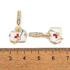 Rack Plating Alloy Crystal Rhinestone European Dangle Charms&nbsp;FIND-C055-24G