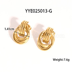 304 Stainless Steel Texture Multi-circle Knot Stud Earrings&nbsp;WP5091-1