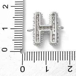 Brass Micro Pave Cubic Zirconia Letter Links&nbsp;KK-I717-04H-P