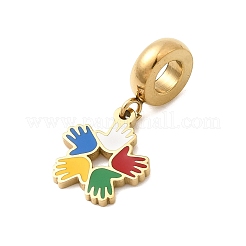 304 Stainless Steel Colorful Enamel European Dangle Charms&nbsp;STAS-D153-01B-G