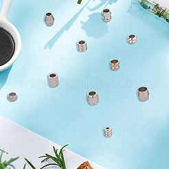 90Pcs 10 Styles 201 Stainless Steel European Beads&nbsp;STAS-PA0001-01