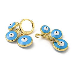 Real 18K Gold Plated Brass Dangle Leverback Earrings&nbsp;EJEW-A033-12G-02
