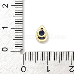 Teardrop Brass Micro Pave Cubic Zirconia Cabochons&nbsp;KK-P345-13G-B09