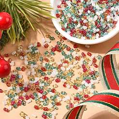 4 Colors Christmas Peanut Glass Seed Beads&nbsp;SEED-X0058-07