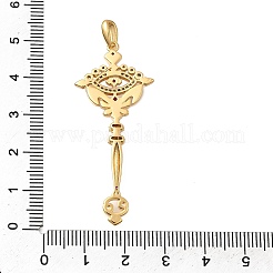 Brass Micro Pave Cubic Zirconia Big Pendants&nbsp;KK-B147-04G-02