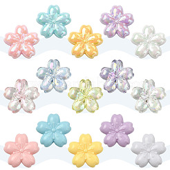 40Pcs 5 Colors UV Plating Transparent Acrylic Beads&nbsp;OACR-FS0002-86