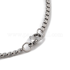 202 Stainless Steel Enamel Box Chain Sport Ball Pendant Necklaces for Men&nbsp;LS-NJEW-K380-01A-01