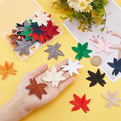 48Pcs 12 Colors Maple Leaf Computerized Embroidery Cloth Iron on/Sew on Patches&nbsp;DIY-PH0009-38