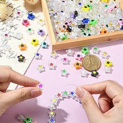 250Pcs 5 Styles Opaque & Transparent Acrylic Beads&nbsp;MACR-CJ0001-44