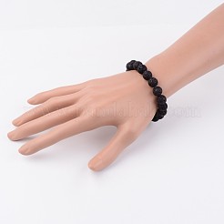 Natural Lava Rock Beads Stretch Bracelets&nbsp;X-BJEW-JB02411