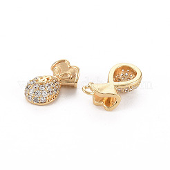 Brass Micro Pave Clear Cubic Zirconia Charms&nbsp;KK-S356-452-NF