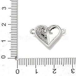 Brass Micro Pave Clear Cubic Zirconia Connector Charms&nbsp;KK-E796-05P