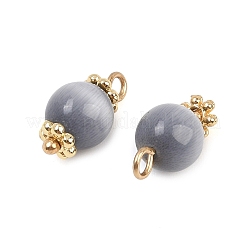 Cat Eye Round Charms&nbsp;KK-B157-35G