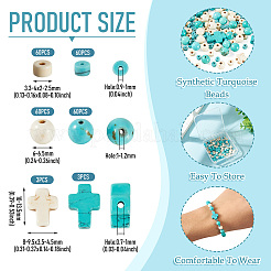 246Pcs 6 Styles Dyed Synthetic Turquoise Beads&nbsp;G-TA0003-31