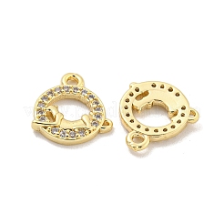 Brass Micro Pave Clear Cubic Zirconia Charms&nbsp;KK-Z044-20G