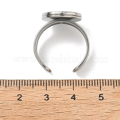 304 Stainless Steel Cuff Ring Findings&nbsp;STAS-B126-11A-P
