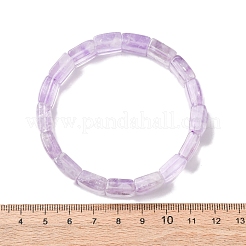 Square Natural Amethyst Beads Stretch Bracelets for Women&nbsp;BJEW-Z149-02B