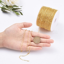 Brass Flat Oval Cable Chains&nbsp;CHC025Y-G
