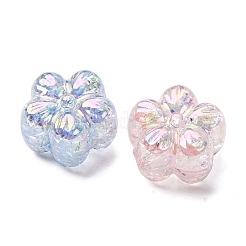UV Plating Transparent Crackle Acrylic Beads&nbsp;OACR-G052-10A