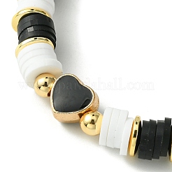 2Pcs 2 Color Polymer Clay Disc Heishi Surfer Stretch Bracelets Set&nbsp;BJEW-JB09790