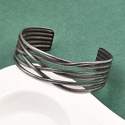 316 Surgical Stainless Steel Hollow Cuff Bangles&nbsp;BJEW-C125-04AS