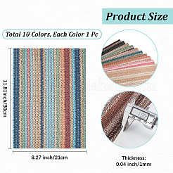 10Pcs 10 Colors PVC Imitation Leather Sheets Fabric&nbsp;DIY-CL0001-97A