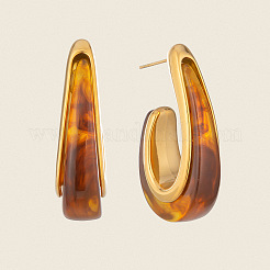 304 Stainless Steel Resin Stud Earrings for Women&nbsp;EG1813-3