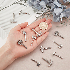12Pcs 6 Style 304 Stainless Steel Pendants&nbsp;STAS-DC0005-43