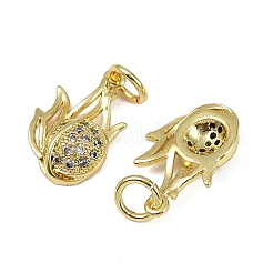 Brass Micro Pave Cubic Zirconia Pendants&nbsp;KK-I358-039G
