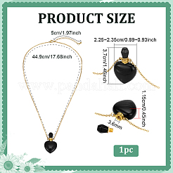 1Pc Natural Gemstone Heart Perfume Bottle Pendant Necklaces&nbsp;NJEW-PH0001-61A