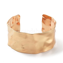 304 Stainless Steel Textured Wide Open Cuff Bangles for Women&nbsp;BJEW-Z067-01G-02