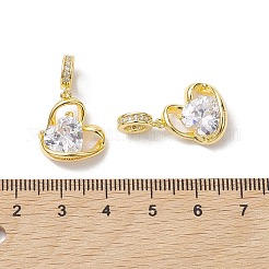 Valentine's Day Brass Micro Pave Clear Cubic Zirconia Pendants&nbsp;KK-K360-26G