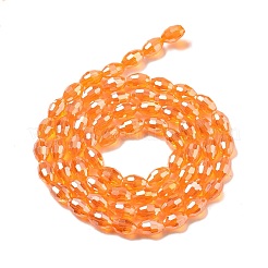 Transparent Electroplate Glass Beads Strands&nbsp;EGLA-A037-T6x8mm-B08