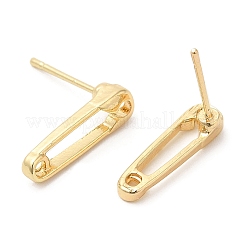 Safety Pin Shape Alloy Stud Earrings for Men Women&nbsp;PALLOY-Q447-16LG