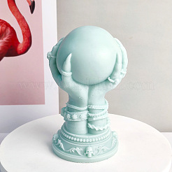 Witch Hand with Crystal Ball  DIY Candle Silicone Statue Molds&nbsp;CAND-PW0007-031A