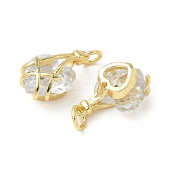 Brass Micro Pave Cubic Zirconia Pendants&nbsp;KK-K293-59G