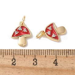 Brass Micro Pave Clear Cubic Zirconia Pendants&nbsp;KK-Q031-21G