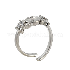 Adjustable Brass Cuff Rings&nbsp;ZIRC-F076-02P