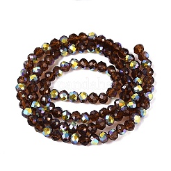 AB Color Plated Transparent Glass Rondelle Beads Strands&nbsp;EGLA-T029-4mm-10J