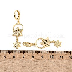 Brass Micro Pave Clear Cubic Zirconia Hoop Earrings&nbsp;EJEW-C157-02G