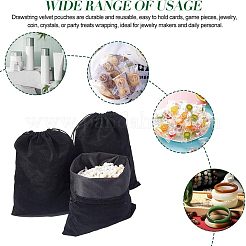 8Pcs Rectangle Black Velvet Pouches&nbsp;TP-NB0001-31